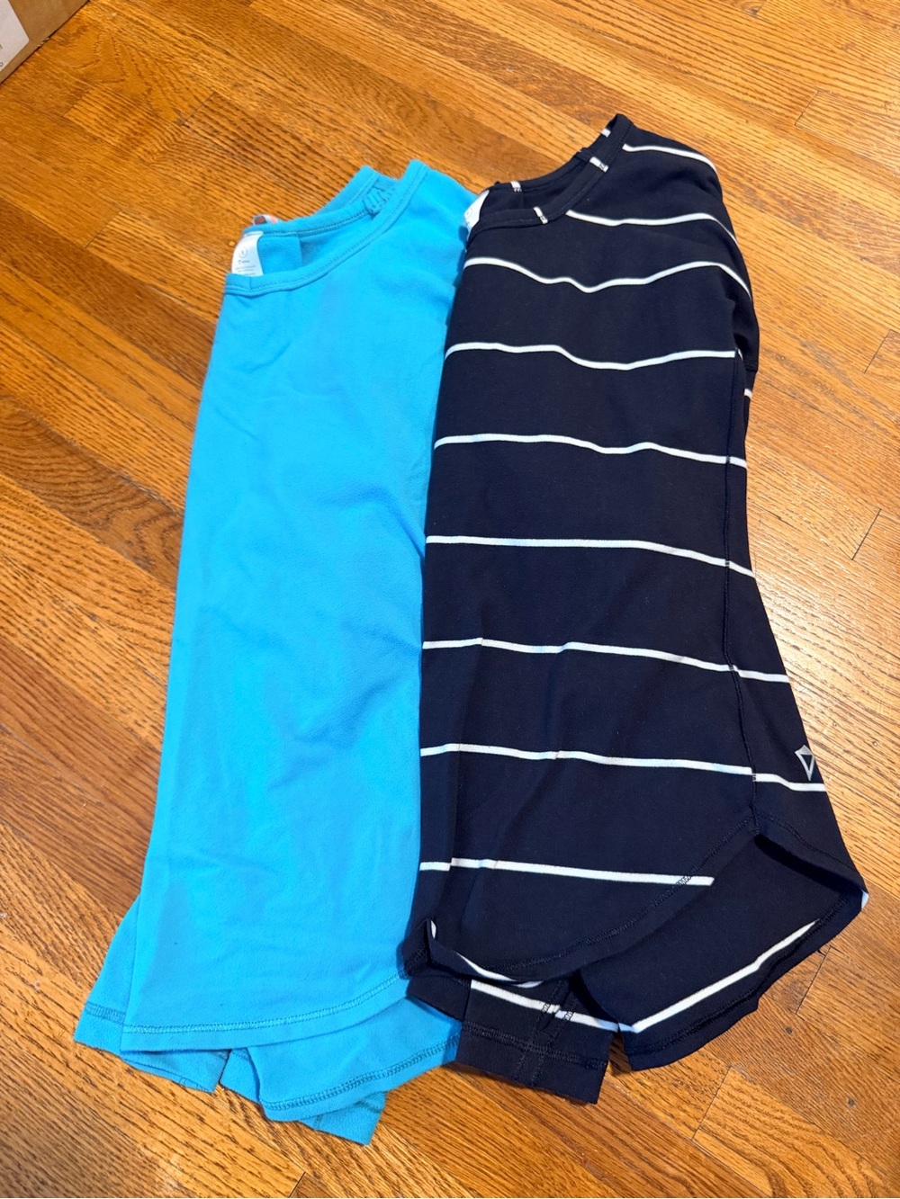 Ivivva Bright Blue Tee & Black Stripe Layering Top